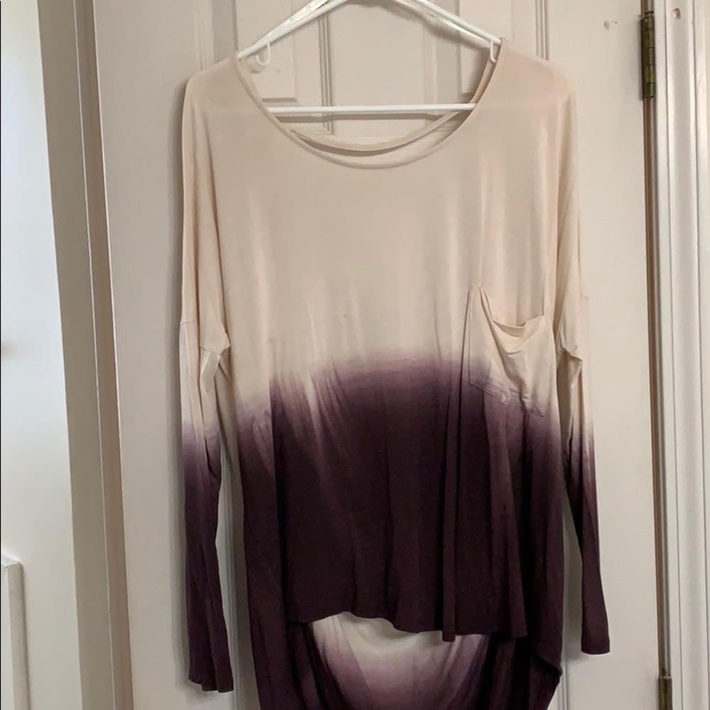 Purple open back blouse
